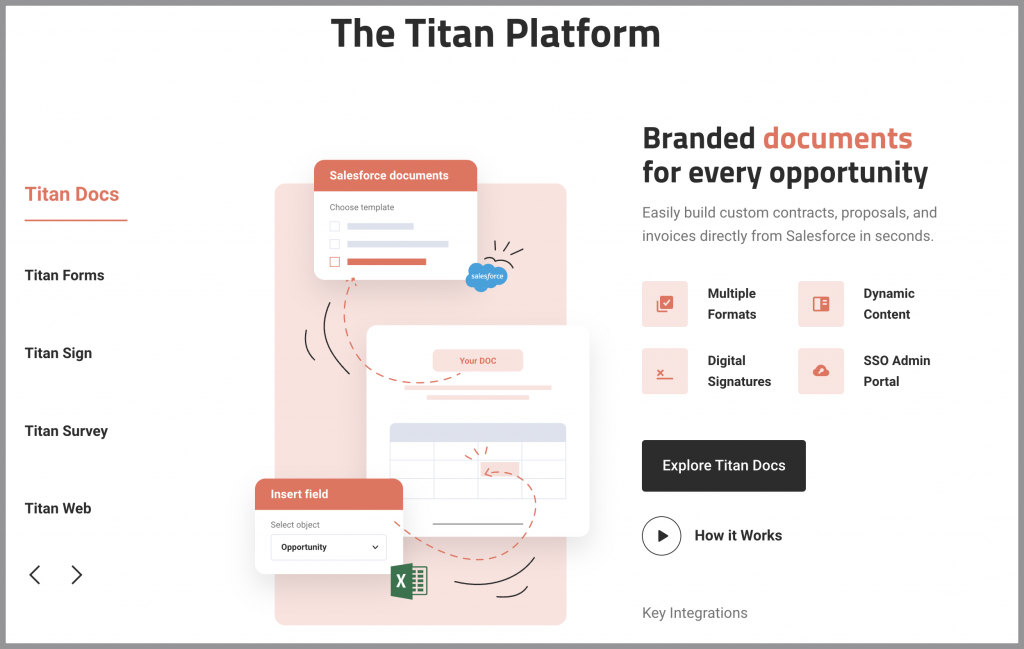 screenshot from Titan website