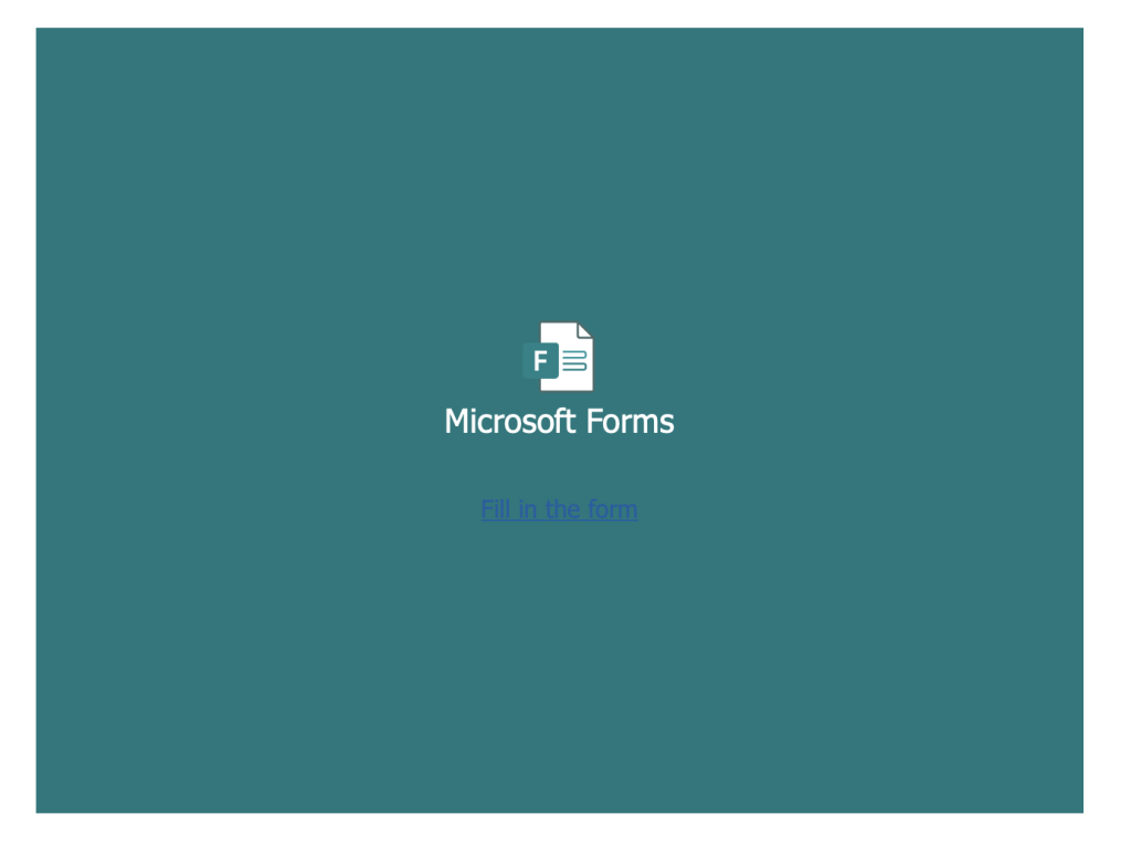 Embedded Microsoft Form with file upload requiring sign-in
