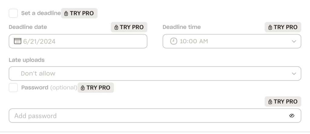 Dropbox File Request - Pro and advanced features