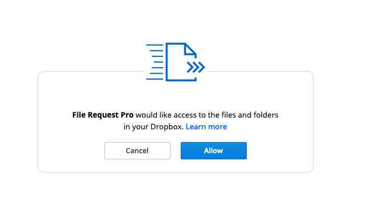 what is a dropbox file request