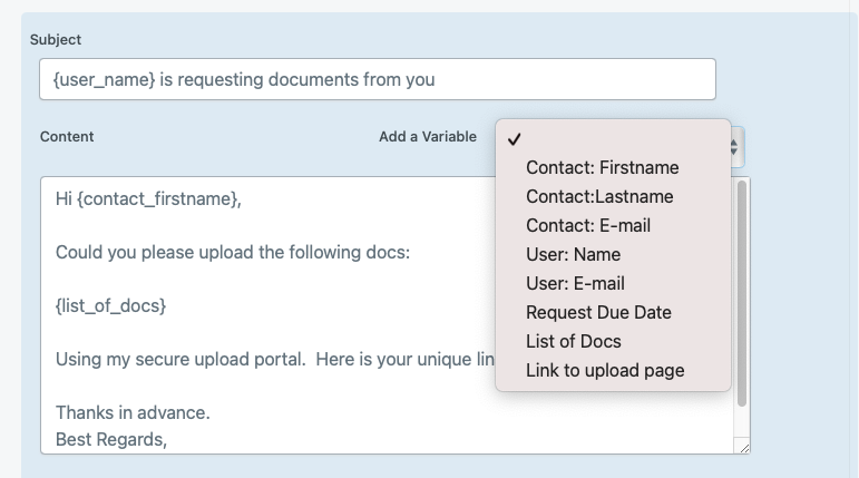 File upload Form with reminders